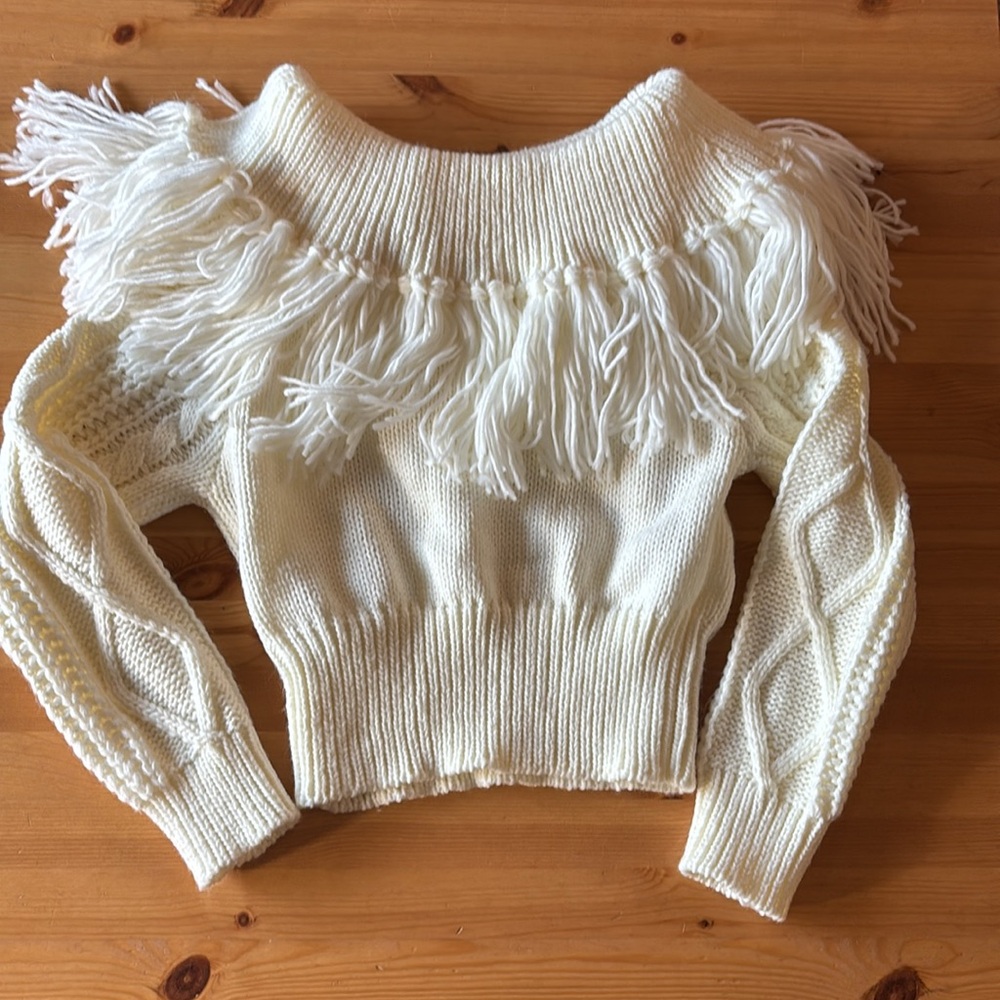 Storets Karley Off The Shoulder Knit Fringe Sweater - Picture 3 of 4